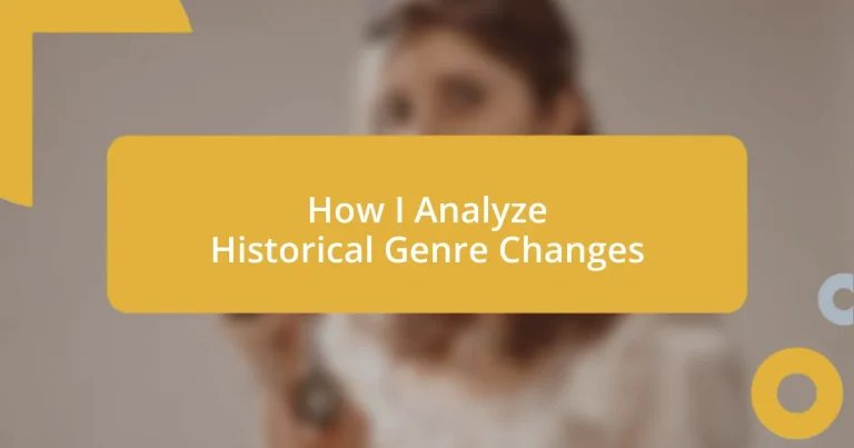 How I Analyze Historical Genre Changes