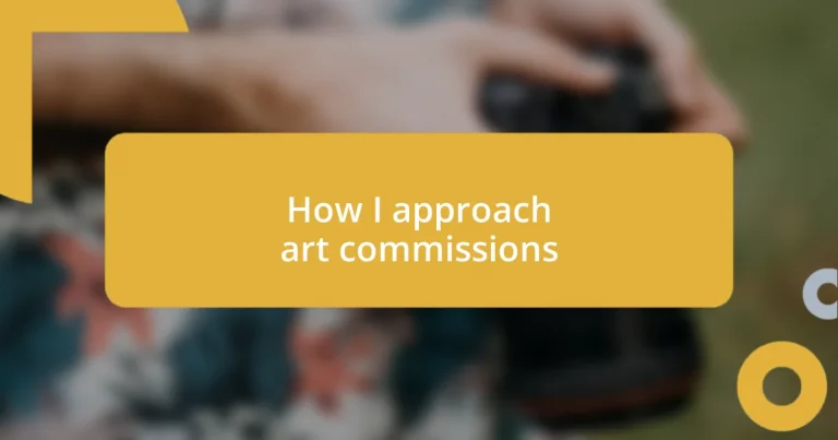 How I approach art commissions