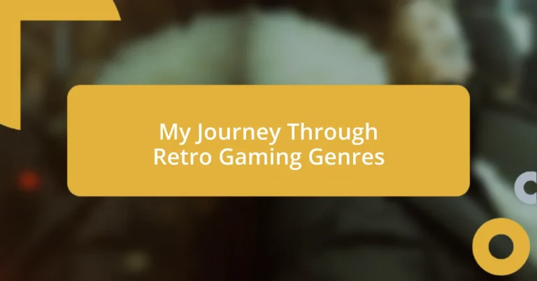 My Journey Through Retro Gaming Genres