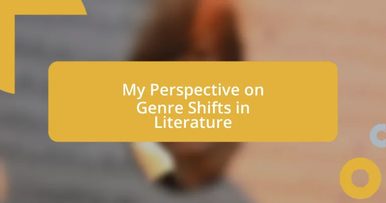 My Perspective on Genre Shifts in Literature