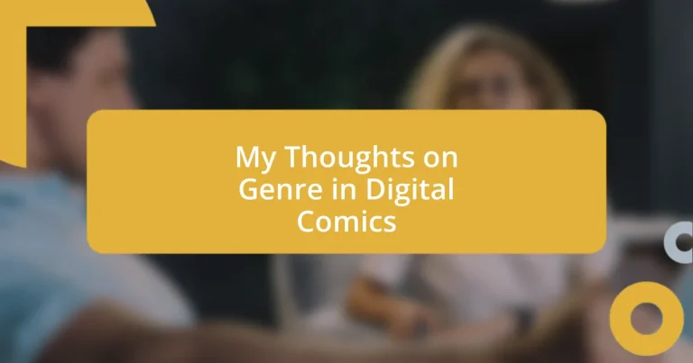 My Thoughts on Genre in Digital Comics