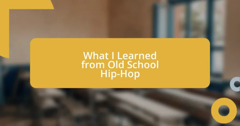 What I Learned from Old School Hip-Hop