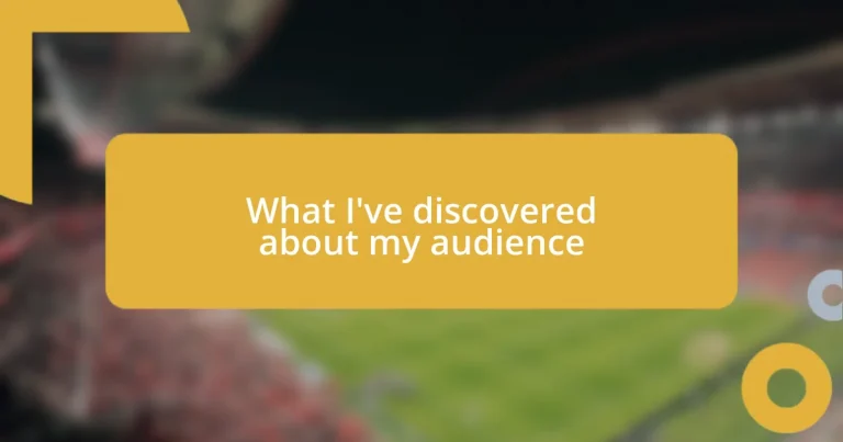 What I’ve discovered about my audience